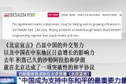 国际人士：中国成为支持中东和平的最重要力量之一